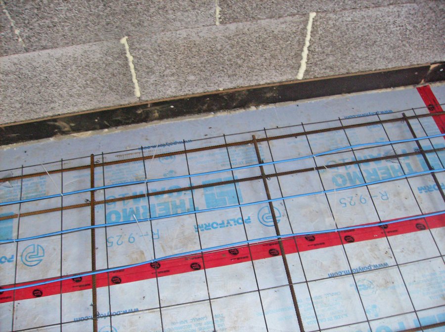 Floor heating on concrete in a addition in Orangeville, ON.