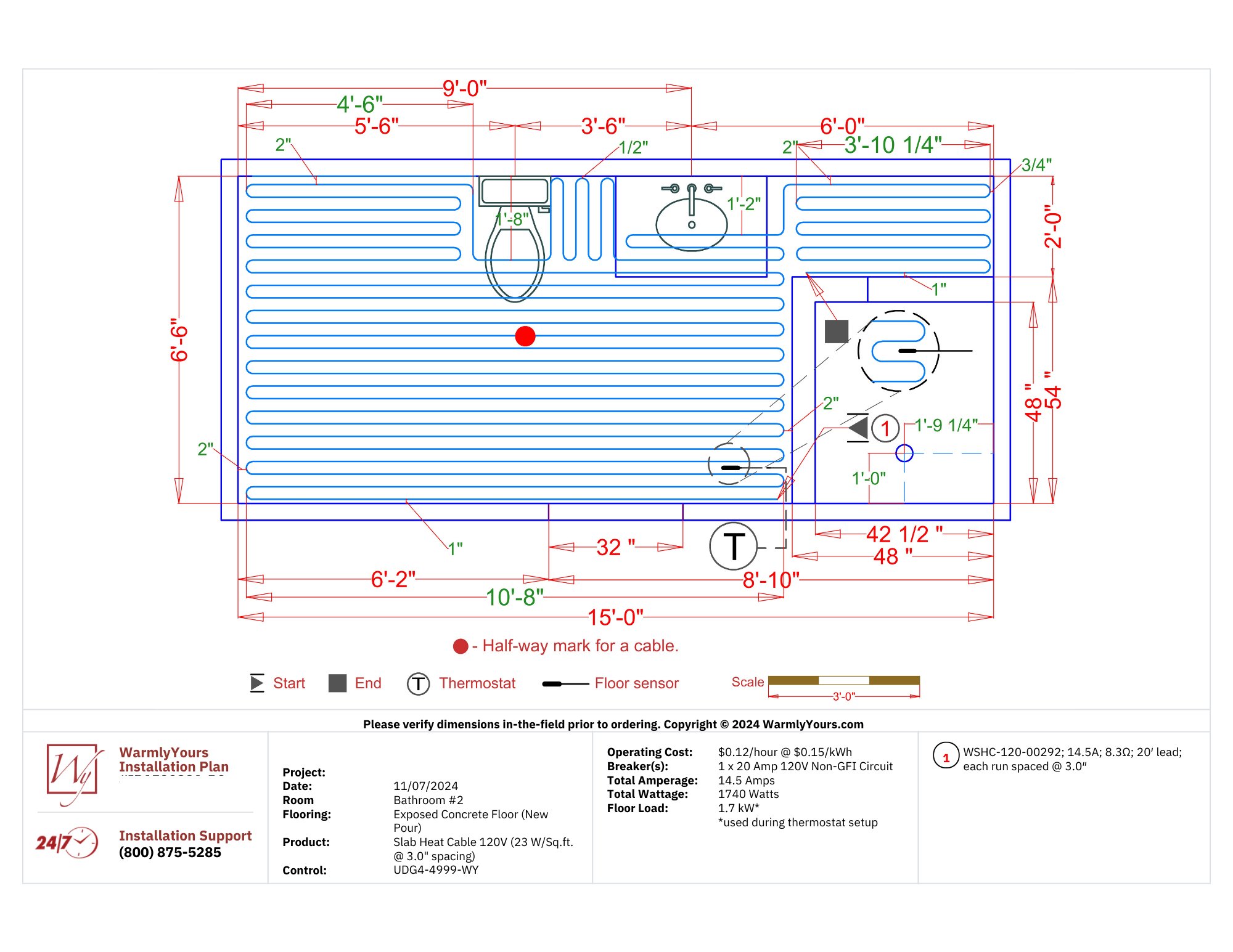 Slab Heating Cable smartplan for product pages
