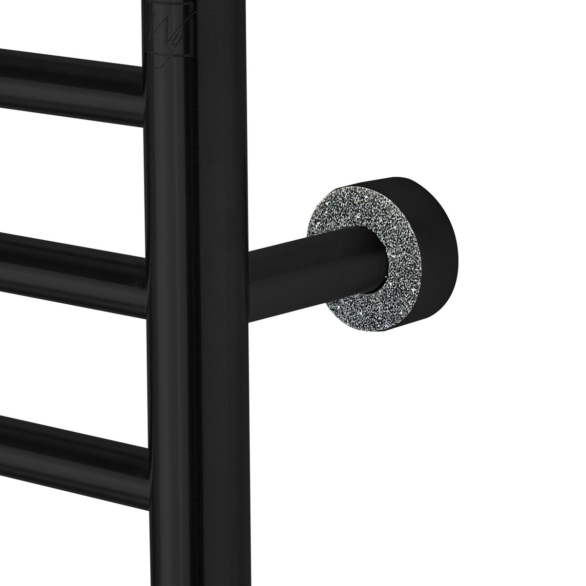 Matte Black Towel Warmer Slate Austrian Crystals