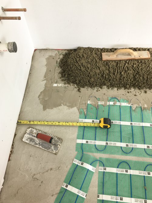 heated bathroom floor installation (11)