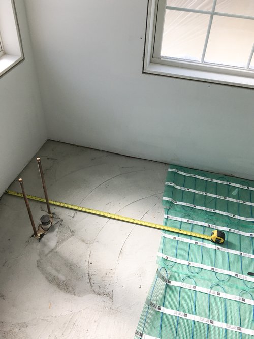 heated bathroom floor installation
