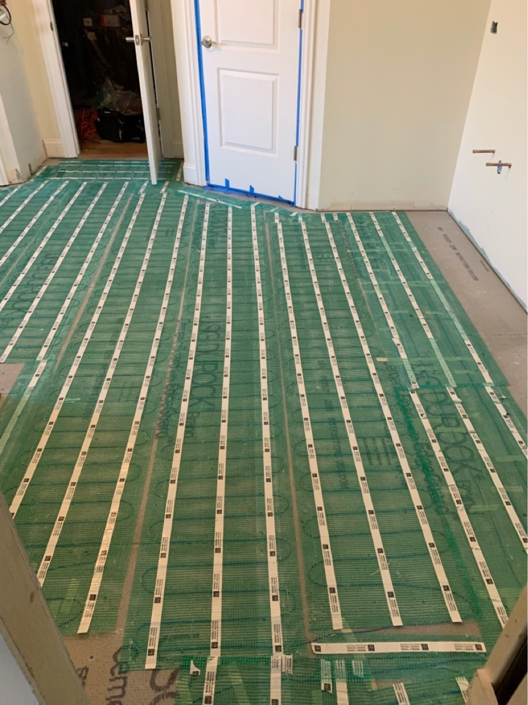 SmartInstall of Floor Heating for a Master Bathroom full room CARY, IL