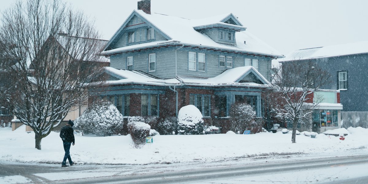 Snow Covered House in Buffalo, NY