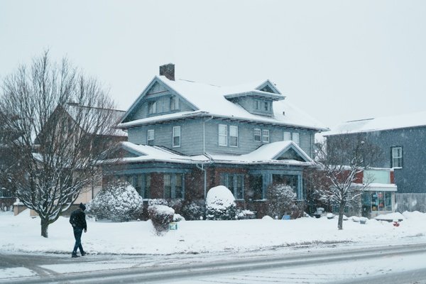 Snow Covered House in Buffalo, NY