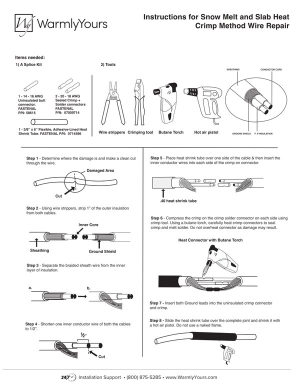 Cover for Snow Melt and Slab Heat Repair Kit Instructions (English)