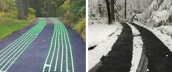 snow melt asphalt driveway comparison