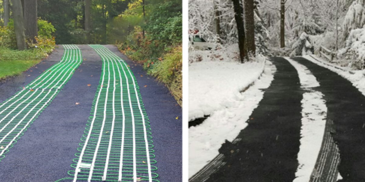 snow melt asphalt driveway comparison