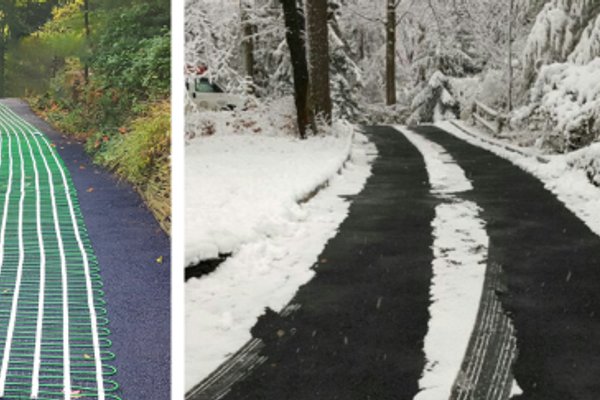 snow melt asphalt driveway comparison