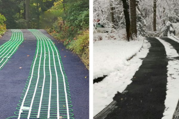 snow melt asphalt driveway comparison