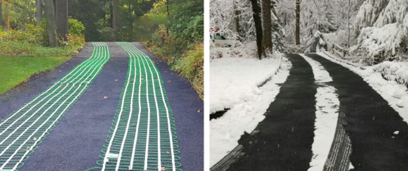 snow melt asphalt driveway comparison