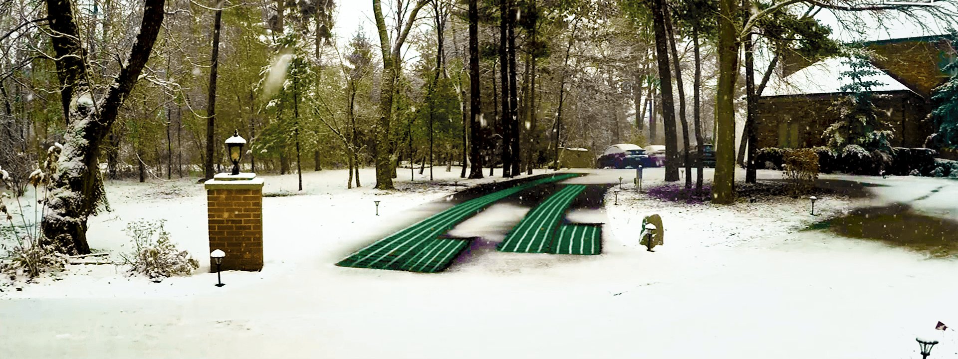 Snow Melt Driveway Timelapse Video Background