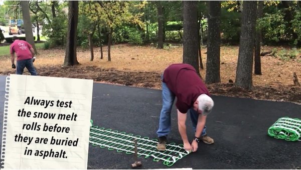 Snow Melt installation under asphalt driveway
