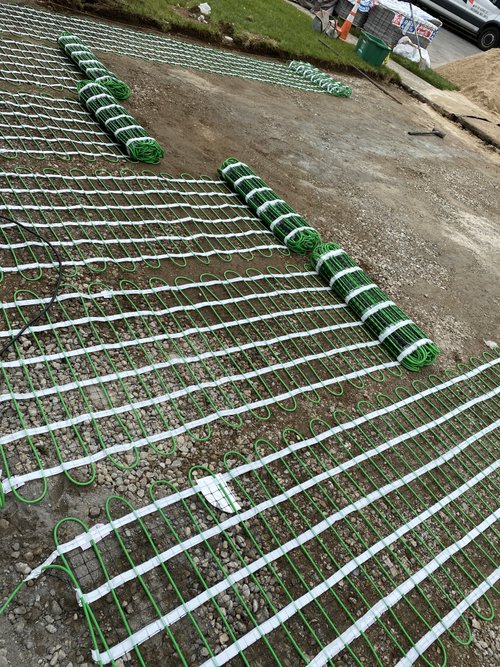 Snow melt mats rolled out for heated driveway EAST MEADOW, NY
