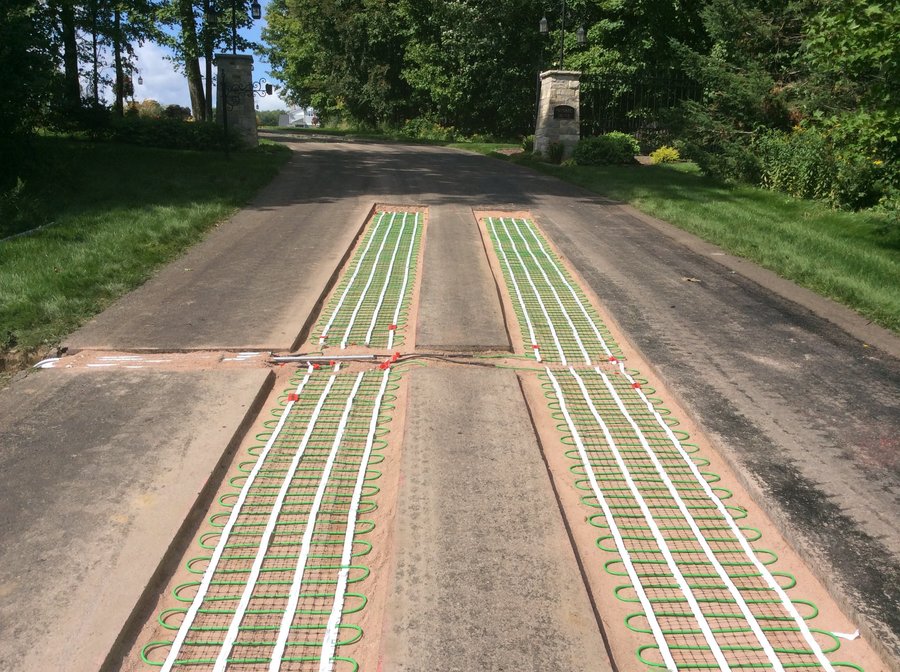 Snow Melt Retrofit for Asphalt Driveway Tire Tracks