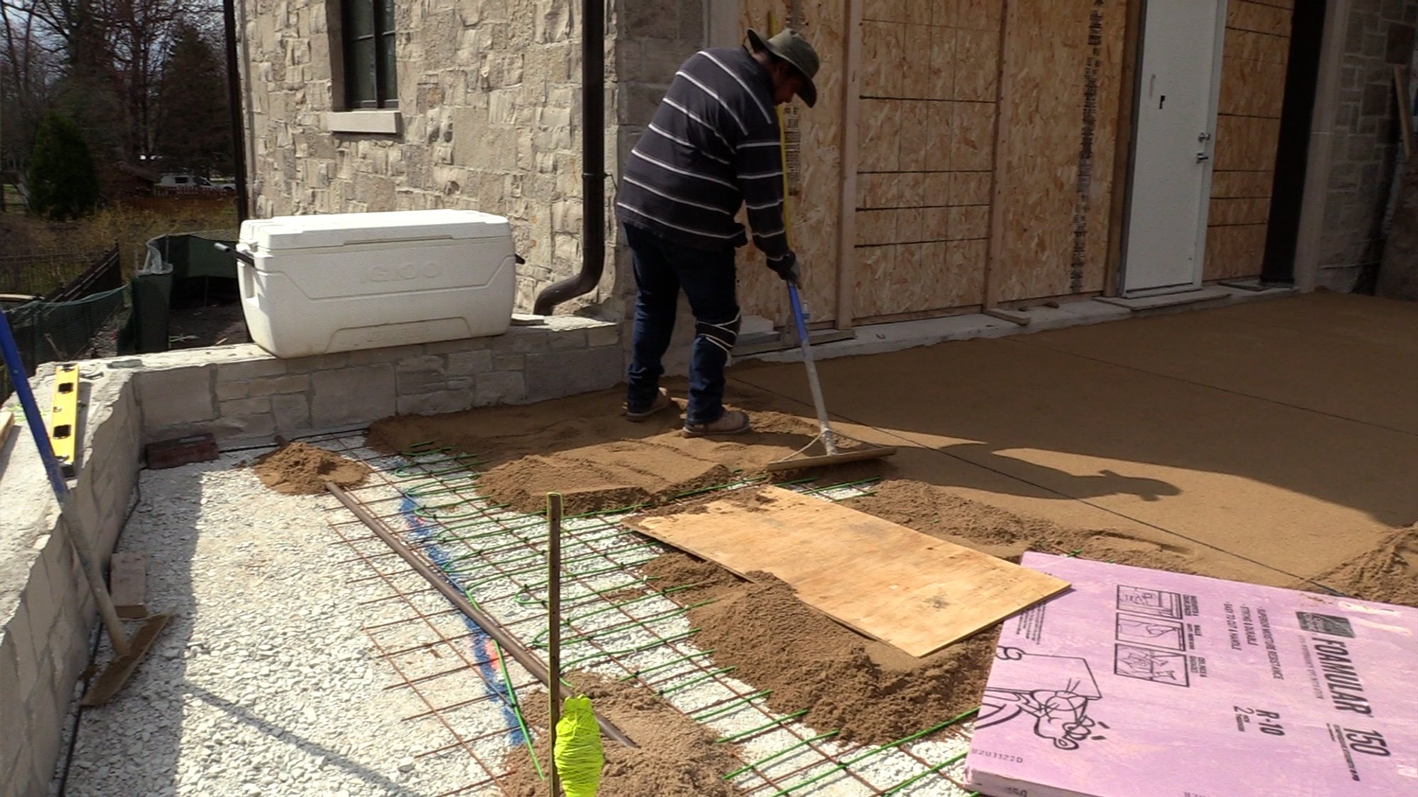 Snow Melt SmartInstall for Heated Driveway spreading sand layer MELROSE PARK, IL