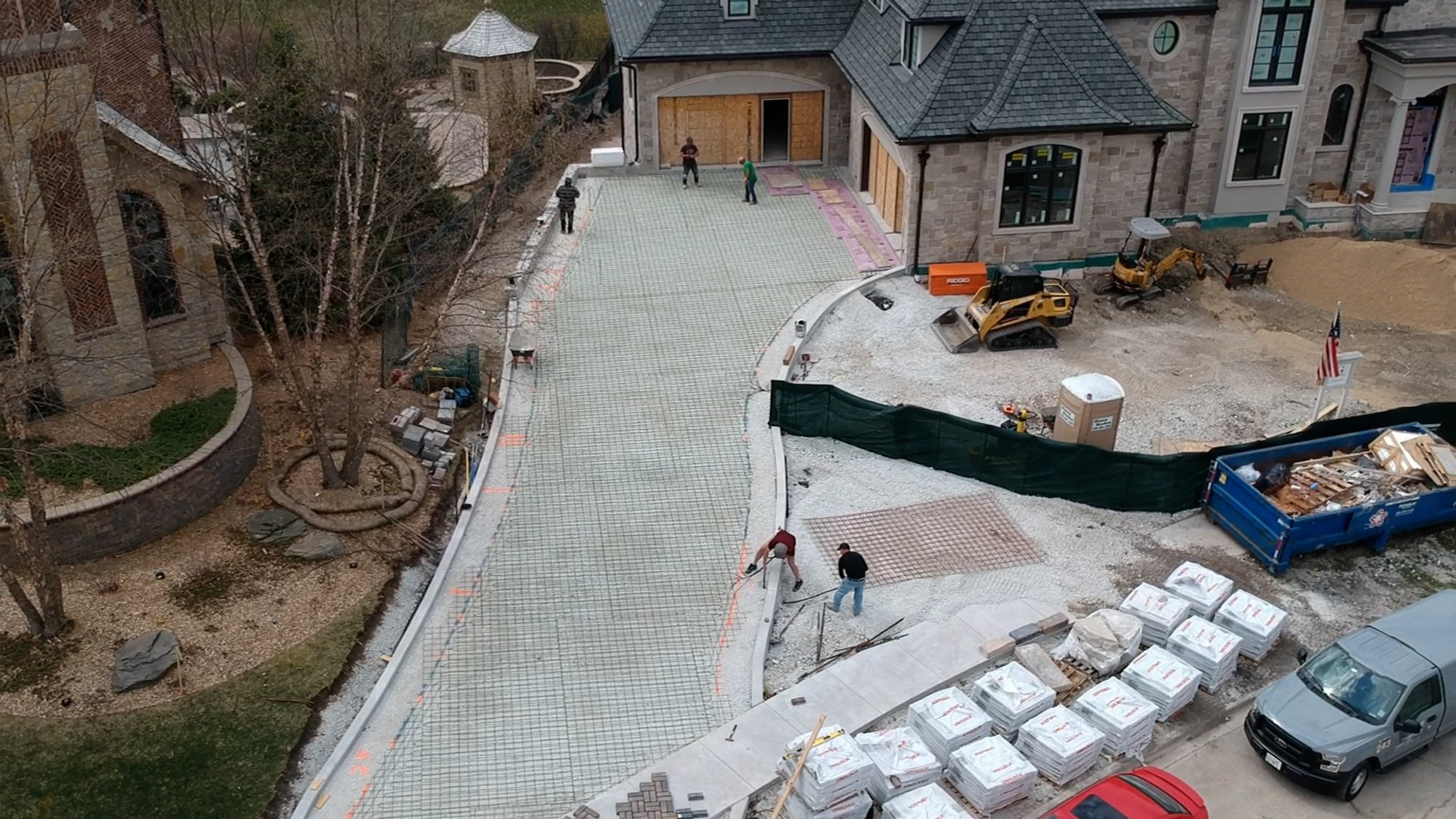 Snow Melt SmartInstall for Heated Driveway wide aerial shot MELROSE PARK, IL