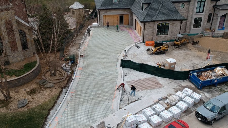 Snow Melt SmartInstall for Heated Driveway wide aerial shot MELROSE PARK, IL