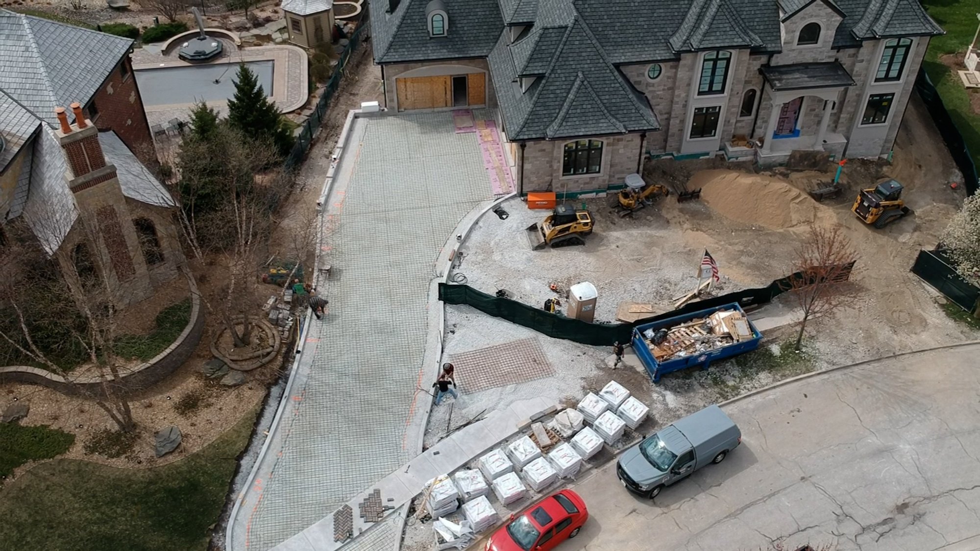 Snow Melt SmartInstall for Heated Driveway aerial shot MELROSE PARK, IL