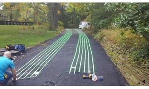 Snow melt system installed in driveway