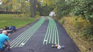 Snow melt system installed in driveway