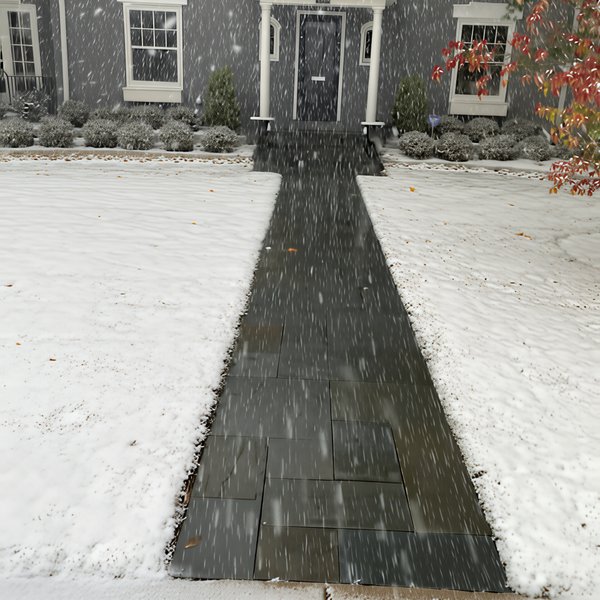 Snow-free heated walkway