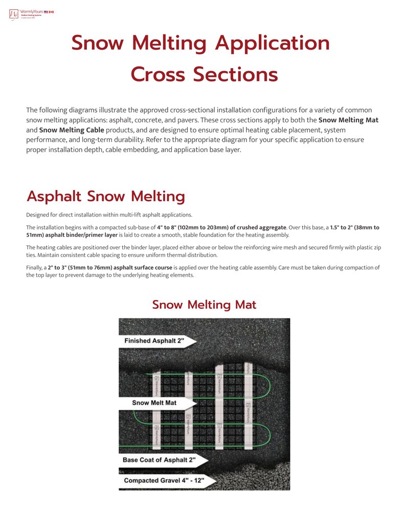Snow Melting Application Cross Sections (English)