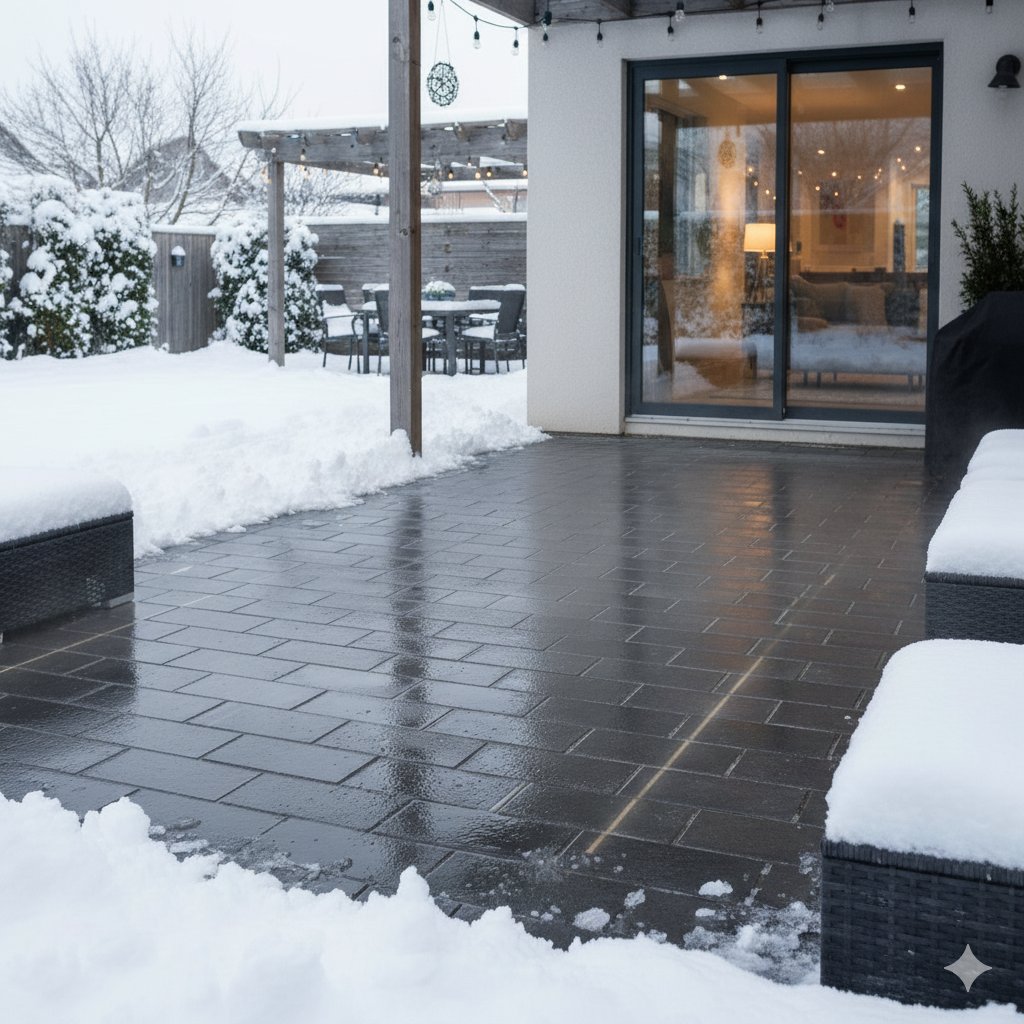 snow melting clear patio gemini ai