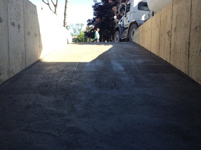 Snow Melting Install for Heated Concrete Driveway after shot