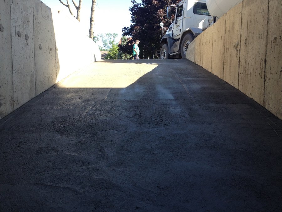Snow Melting Install for Heated Concrete Driveway after shot