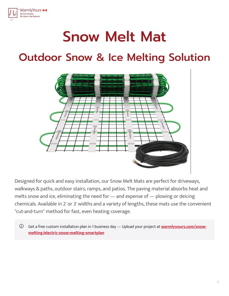 Snow Melting Mat Sell Sheet CAD (English)