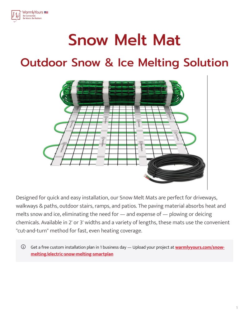 Snow Melting Mat Sell Sheet - USD (English)
