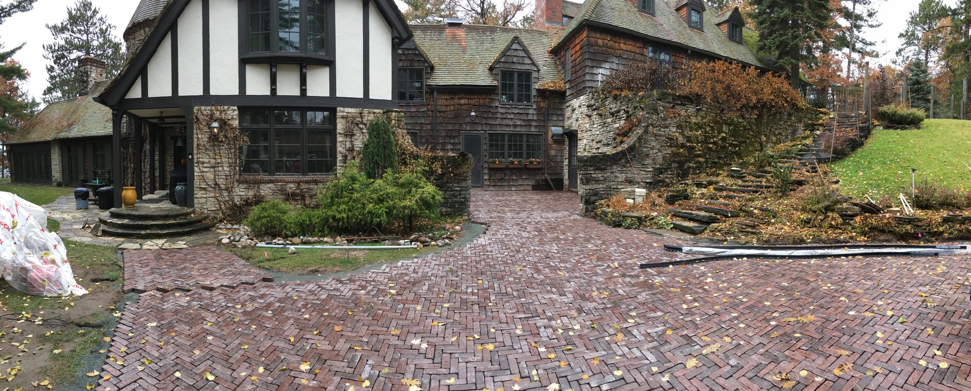 Snow Melting Mats Installation under Paver layout Driveway