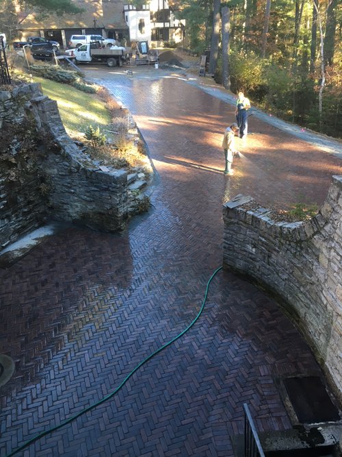 Snow Melting Mats installation under pavers - After installation photo