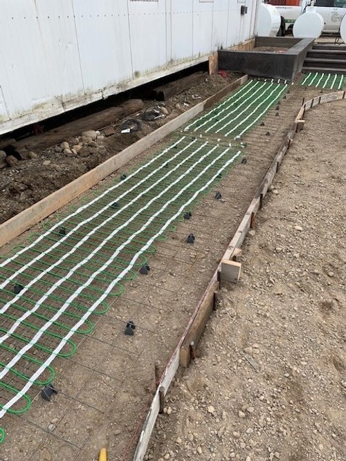Snow Melting system for walkway with pavers system installed