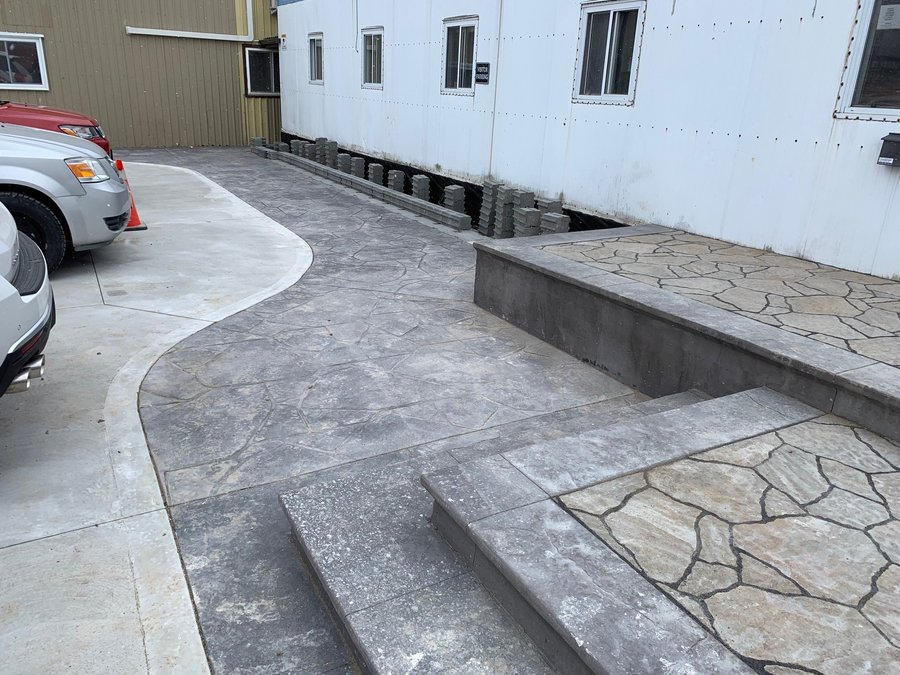 Snow Melting system for walkway with pavers after shot