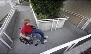 Snow Melting System Installed in Concrete Handicap-Accessible Ramp