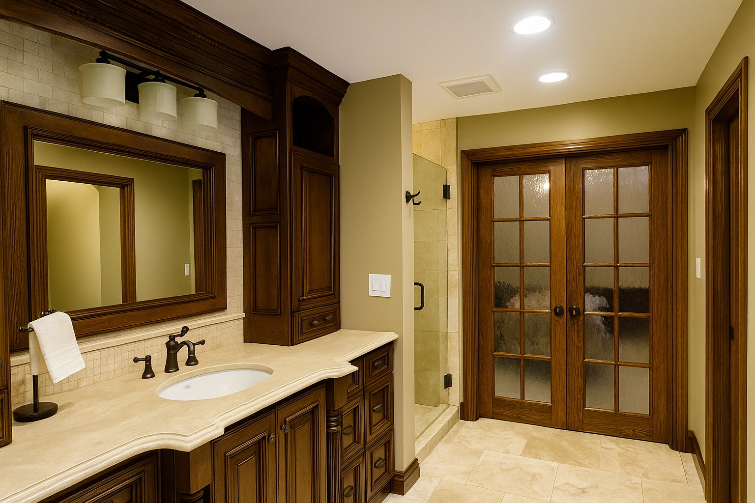 Luxury designer Master Bath Suite with radiant floor heating
