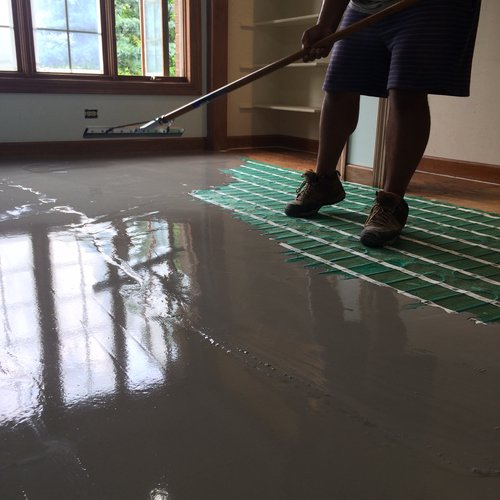 spreading self leveling cement  II
