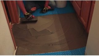 Spreading thinset under Prodeso