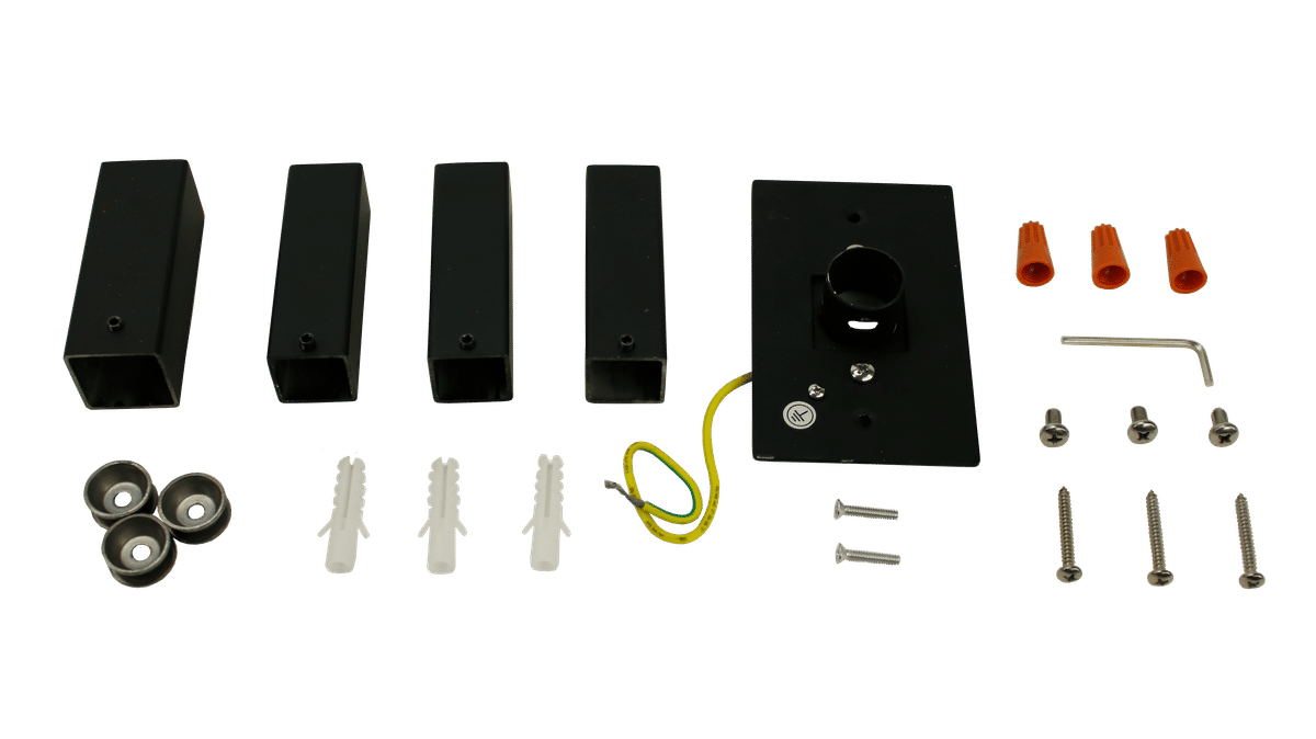 Square Black Towel Warmer Hardware Kit (Tahoe 7, Grade 10, Grande 12, Maple 8)