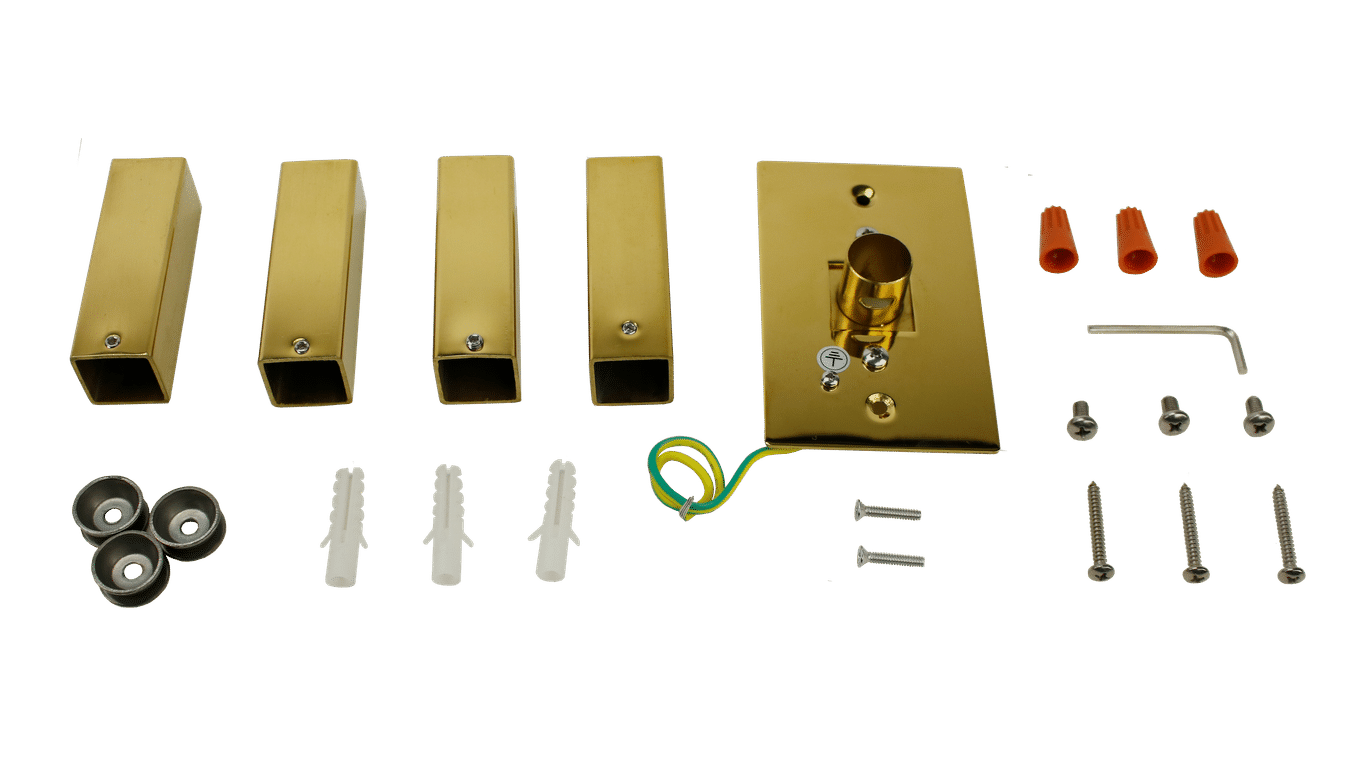 Square Gold Towel Warmer Hardware Kit (Tahoe7)
