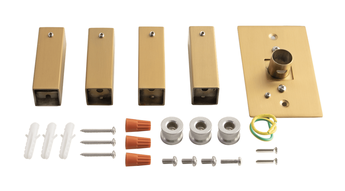 Square Brushed Gold Towel Warmer Hardware Kit (Tahoe7)