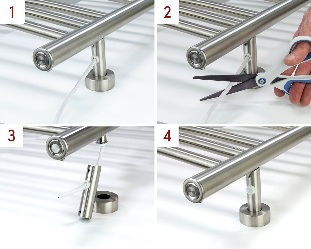 Step-by-Step Conversion from Plug-in to Hardwired Connection for an Infinity or Riviera Dual Connect Towel Warmer