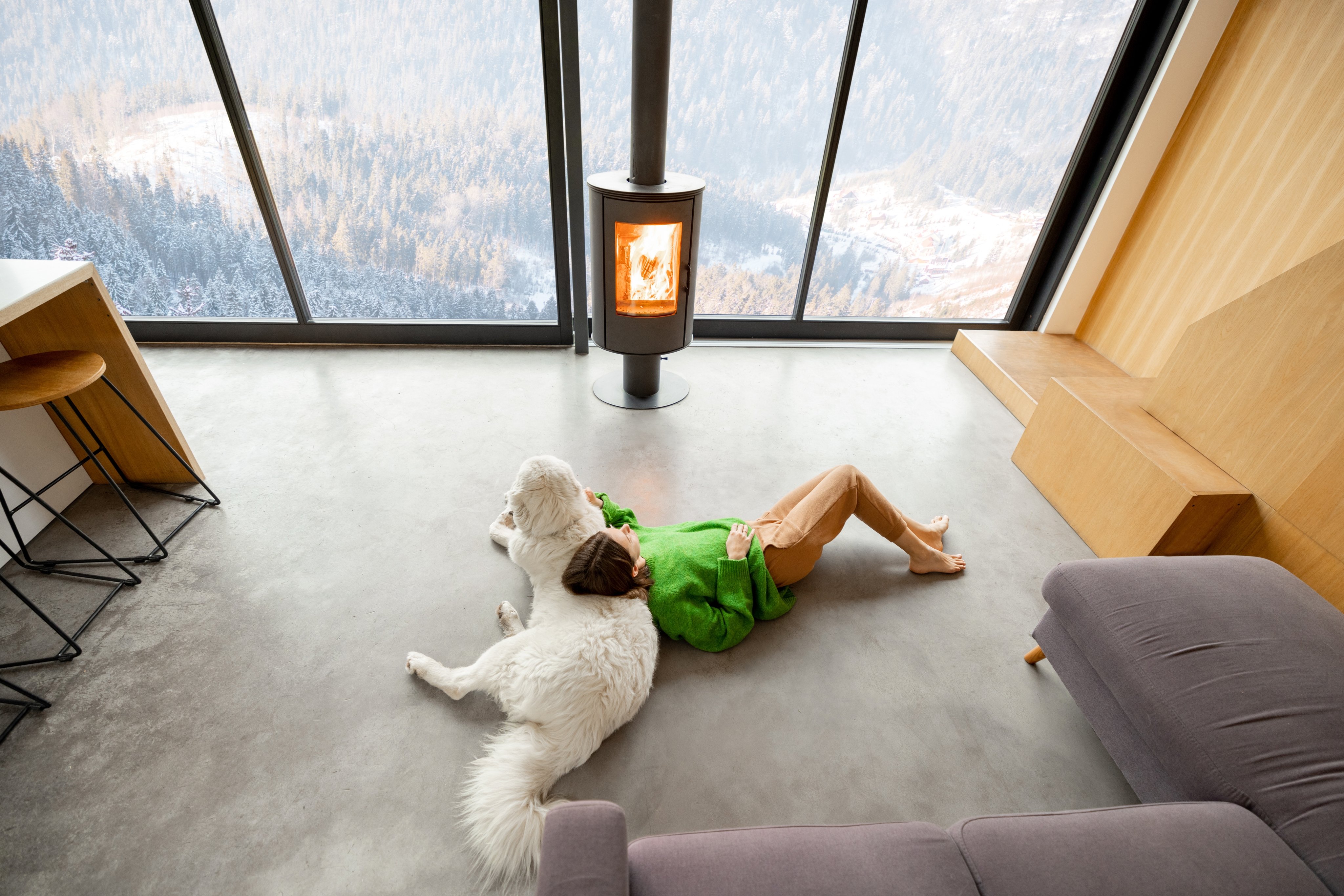 Floor heating under a tile floor