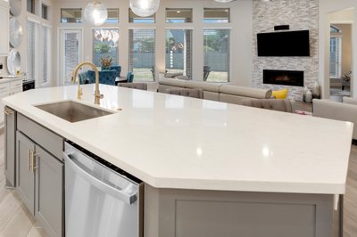 WarmlyYours Countertop Heaters can be installed on new or existing countertops, perfect for overhangs on kitchen islands.
