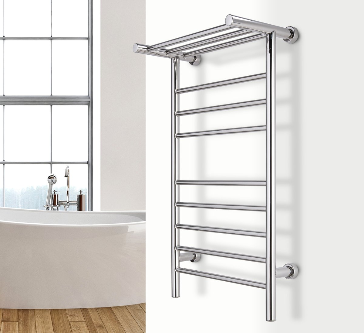 TW-SUM08PS-HP - Summit Towel Warmer, Polished, Dual Connection, 8 Bars