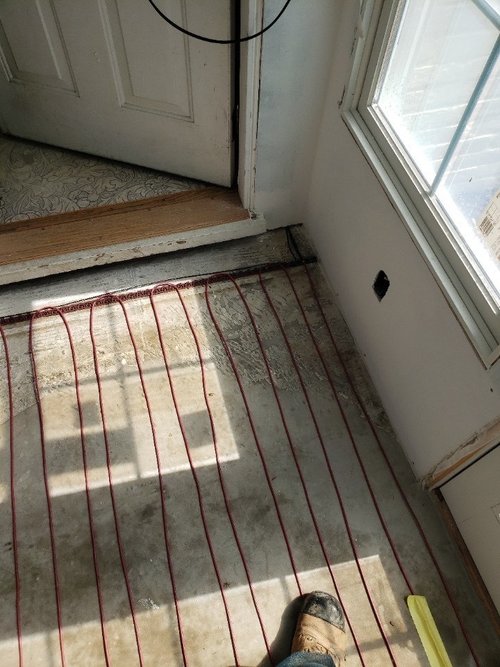Sunroom addition with electric floor heating under tile WAUWATOSA, WI