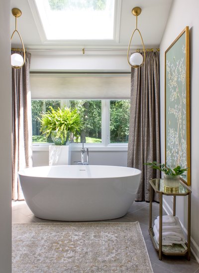 Bathroom remodel by Advance Design Studio in Tower Lakes window view