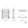 Tahoe 07 Towel Warmer, Black Hardwired, 7 bars