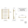 Tahoe 07 Towel Warmer, Brushed Gold, Hardwired, 7 bars